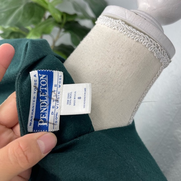 Vintage Pendleton Pine Green Wool Double Breasted Short Style Coat Jacket - Picture 5 of 9